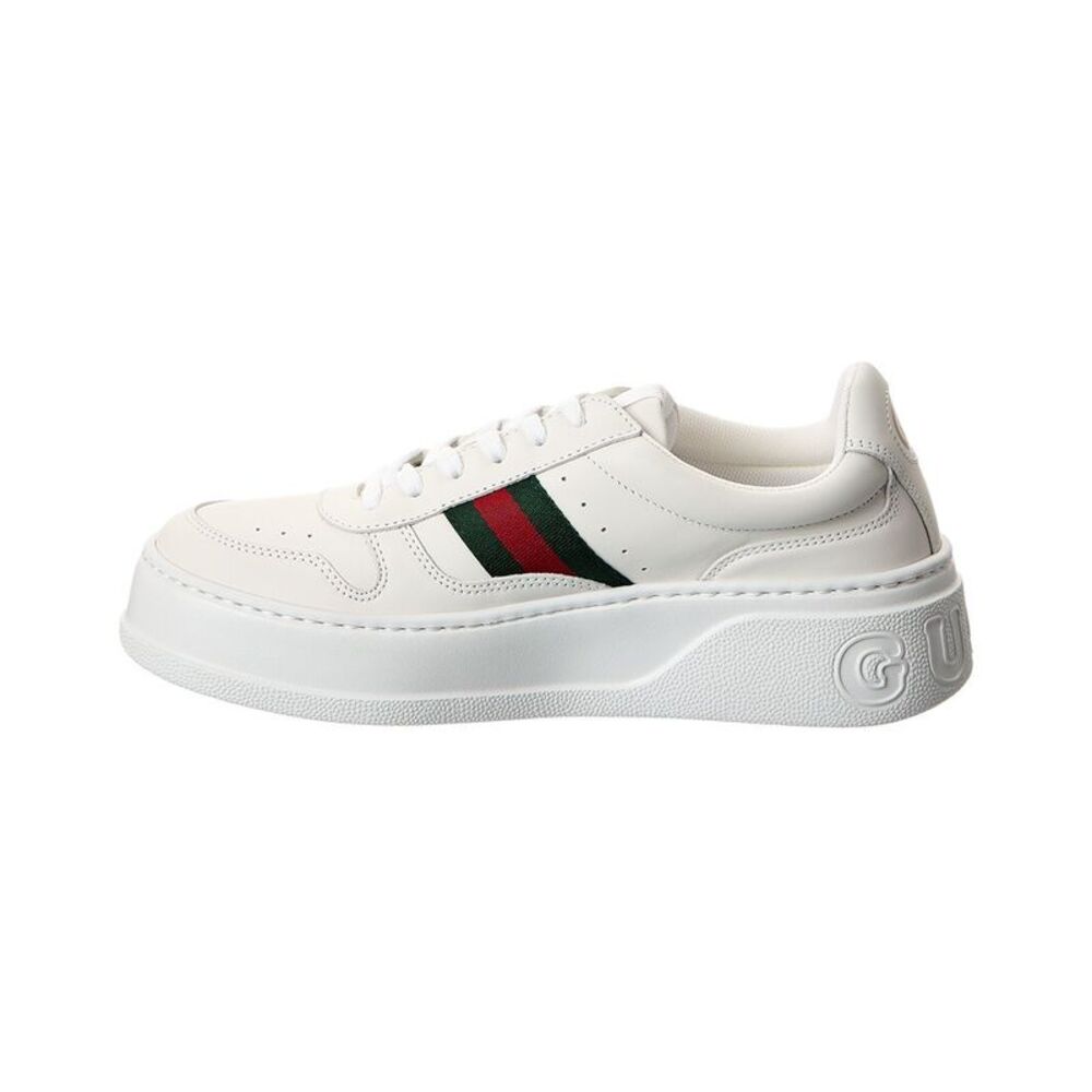 Gucci Chunky Leather Sneaker, White - Picture 2 of 5